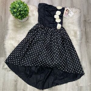 Deadstock‎ Gunne Sax 80s Polka Dot Rose Dress